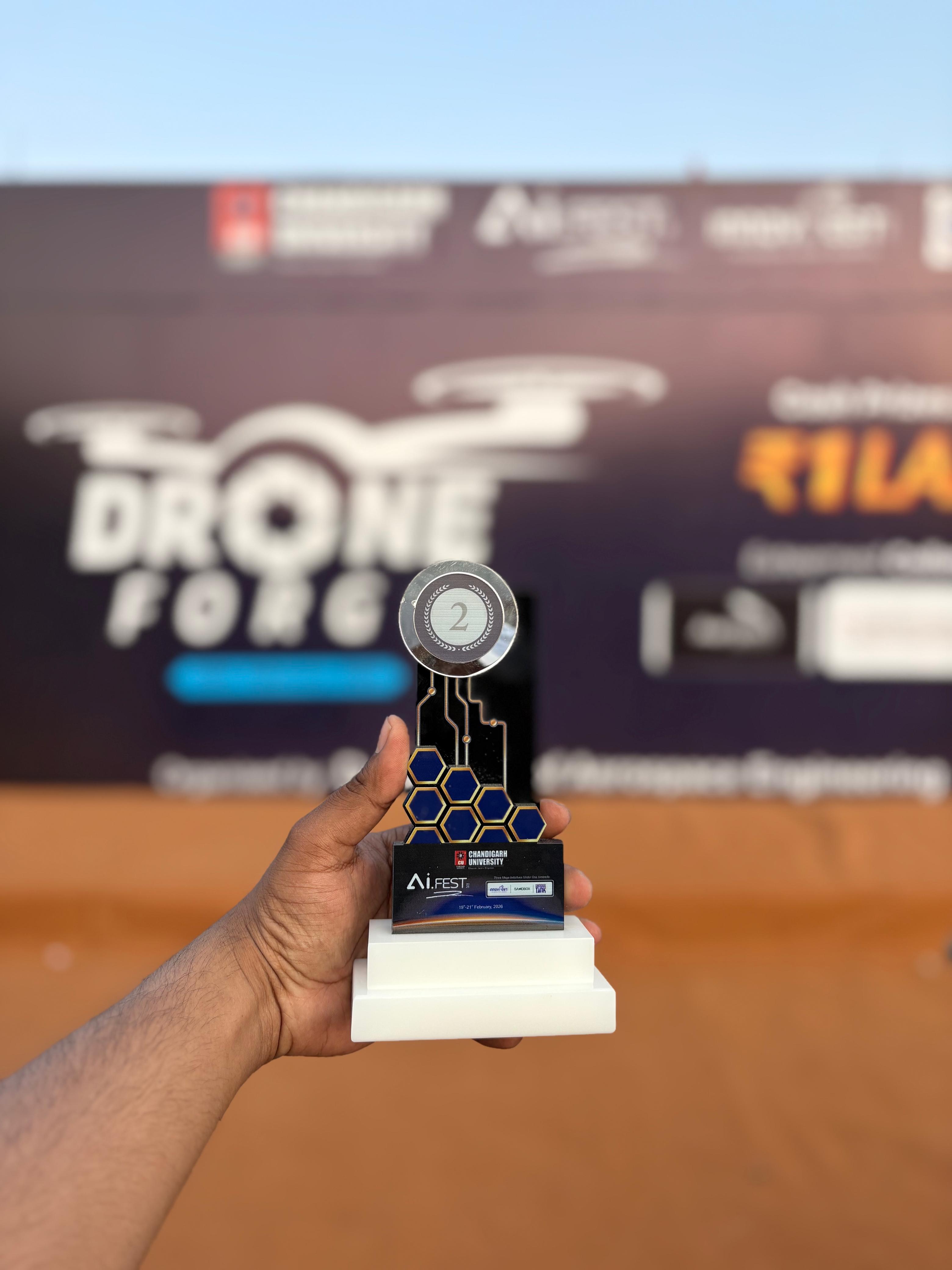 Competition trophy from a drone event