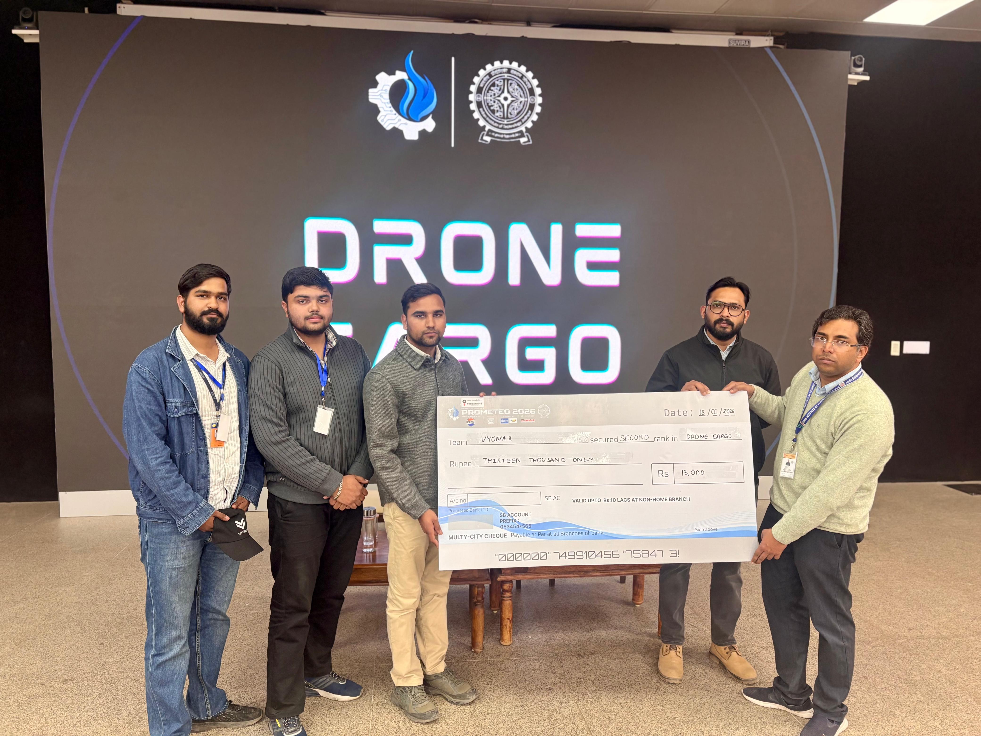 VYOMAX team at a drone competition