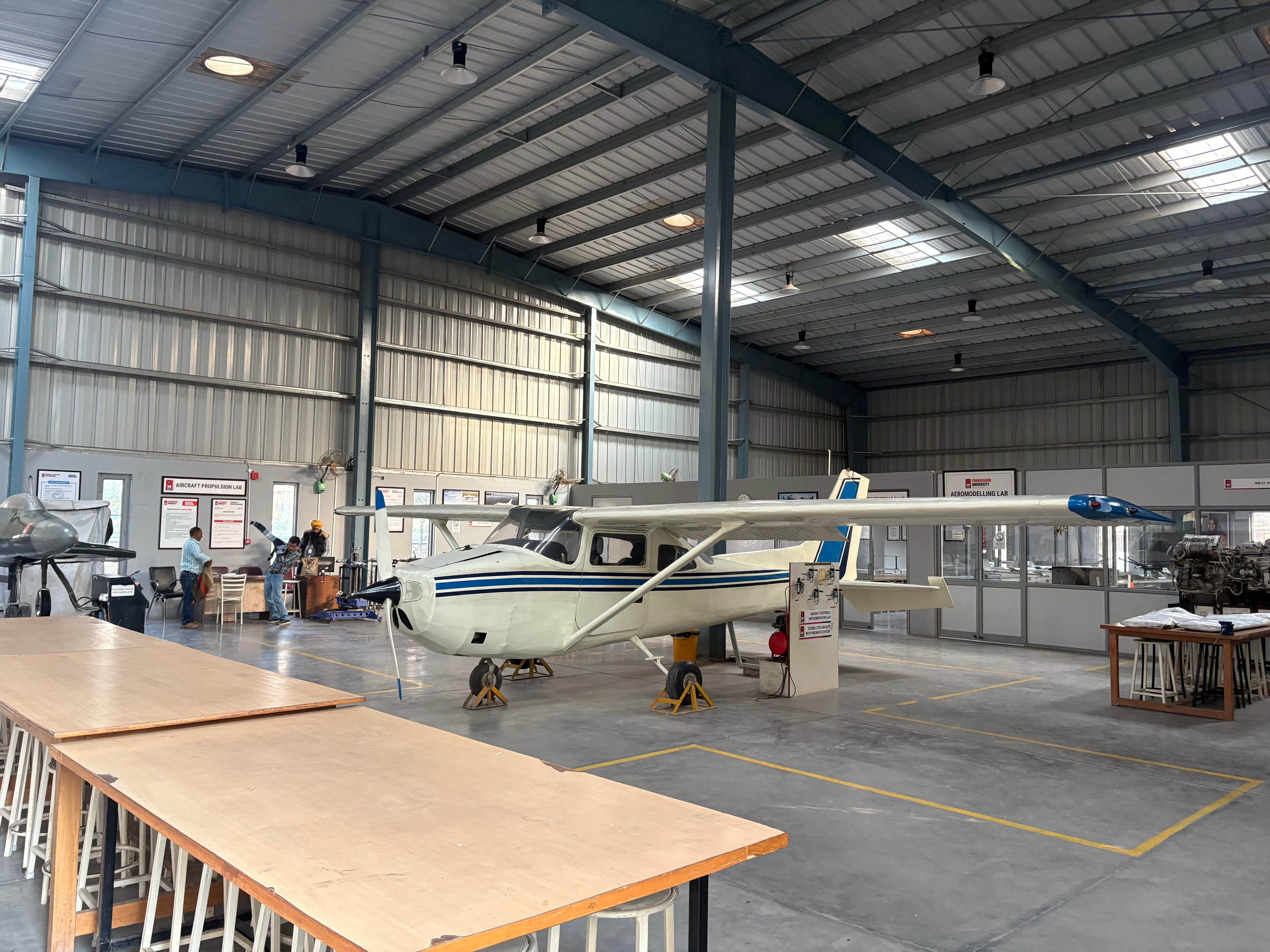 Engineering workshop and aircraft hangar